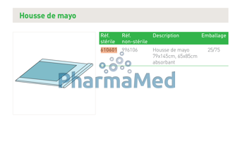 Image de Housse de Mayo - champ opératoire - 79x145cm - 3x25pc